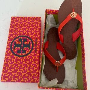 Tory Burch Red and Brown Sandals